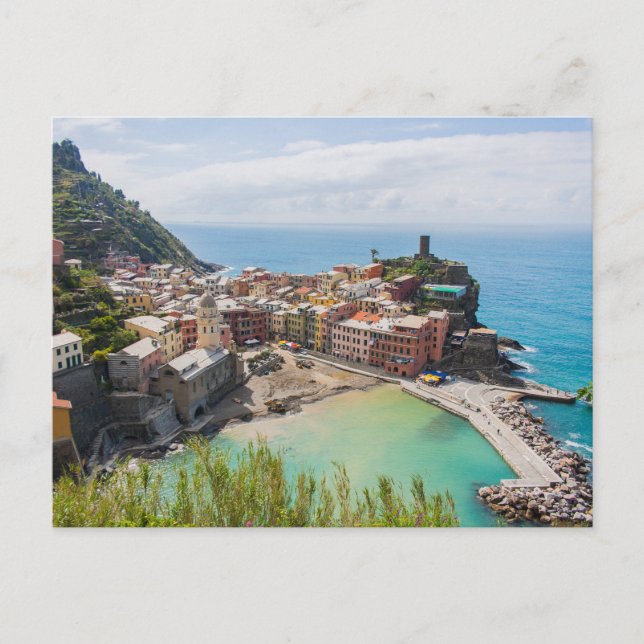 Postal de Vernazza, Cinque Terre, Italia (Anverso)