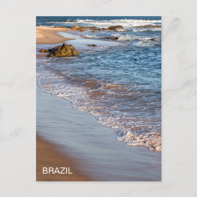 Postal de viaje a la playa de Brasil (Anverso)