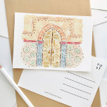 Postal de viaje acuarela de las puertas de la mezq<br><div class="desc">Una postal de viaje con acuarela pintada con hermosas puertas de mezquita en Marruecos.</div>