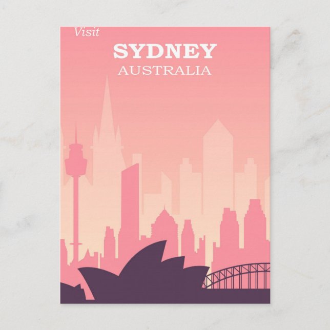 Postal de viaje de Australia Sydney Vintage (Anverso)