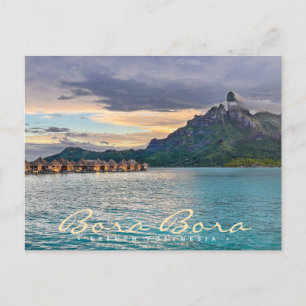 Postal de viaje de Bora Bora Tahiti Polinesia Fran