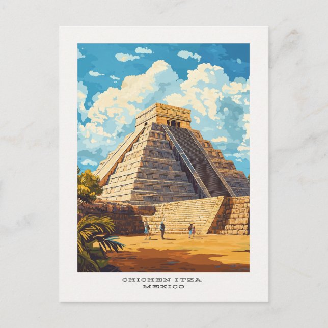 Postal de viaje de Chichén Itza México (Anverso)