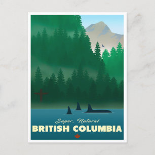 postal de viaje de Columbia Británica