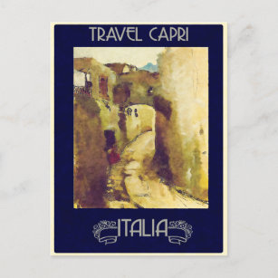 Postal de viaje de cosecha de Capri, Italia