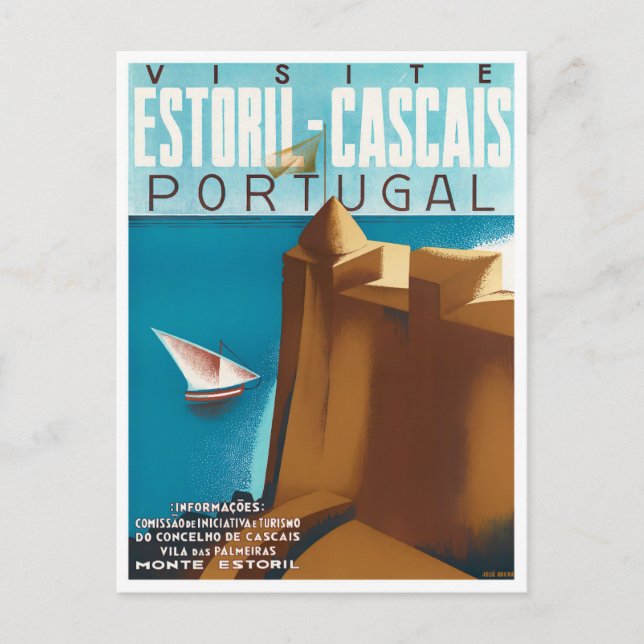 Postal de viaje de Estoril Cascais Portugal (Anverso)