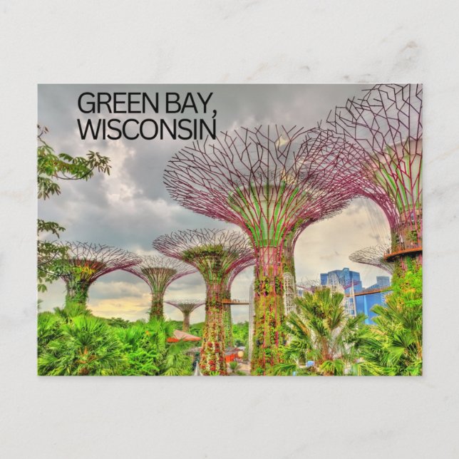 postal de viaje de Green Bay WI (Anverso)