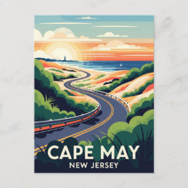 Postal de viaje de Ilustracion de Nueva Jersey de 
