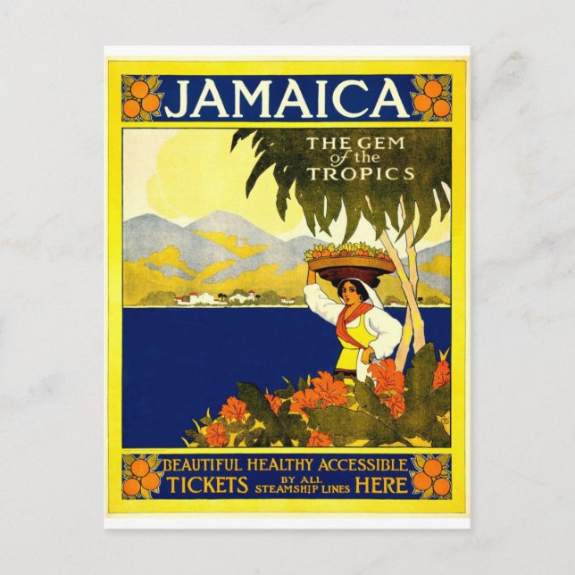 Postal de viaje de Jamaica vintage (Anverso)