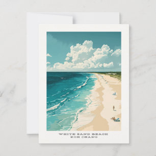 Postal de viaje de Koh Chang, playa de arena blanc