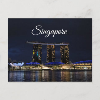 postal de viaje de la bahía de Marina de Singapur