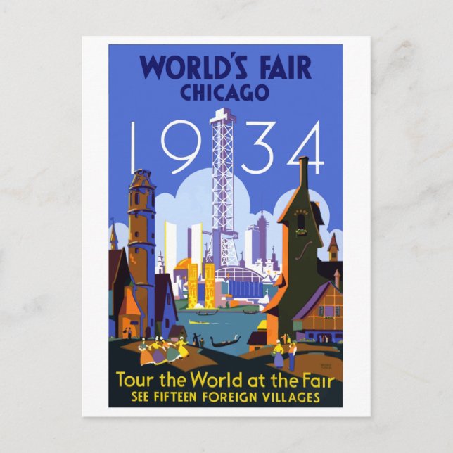 Postal de viaje de la Feria Mundial de Chicago de  (Anverso)