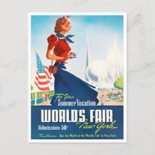 Postal de viaje de la Feria Mundial de Nueva York 