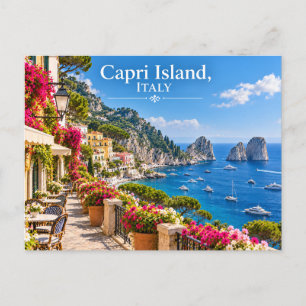Postal de viaje de la isla de Capri, Italia en la 
