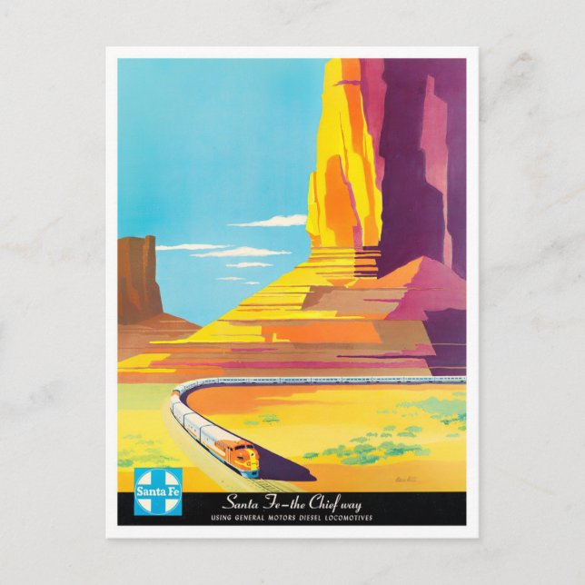 Postal de viaje de la ruta principal de Santa Fe (Anverso)