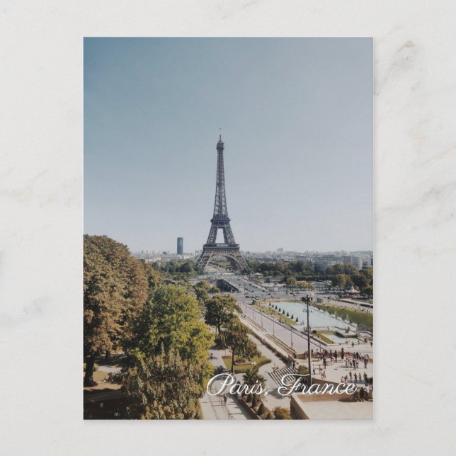 postal de viaje de la Torre Eiffel de París (Anverso)