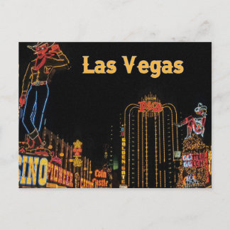 Postal de viaje de las luces de neón de LAS VEGAS