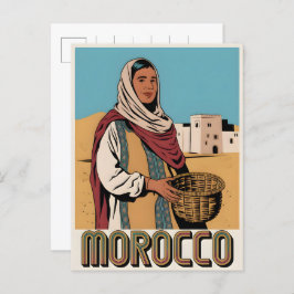 Postal de viaje de Marruecos con regalo de mujer l