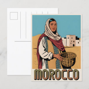 Postal de viaje de Marruecos con regalo de mujer l