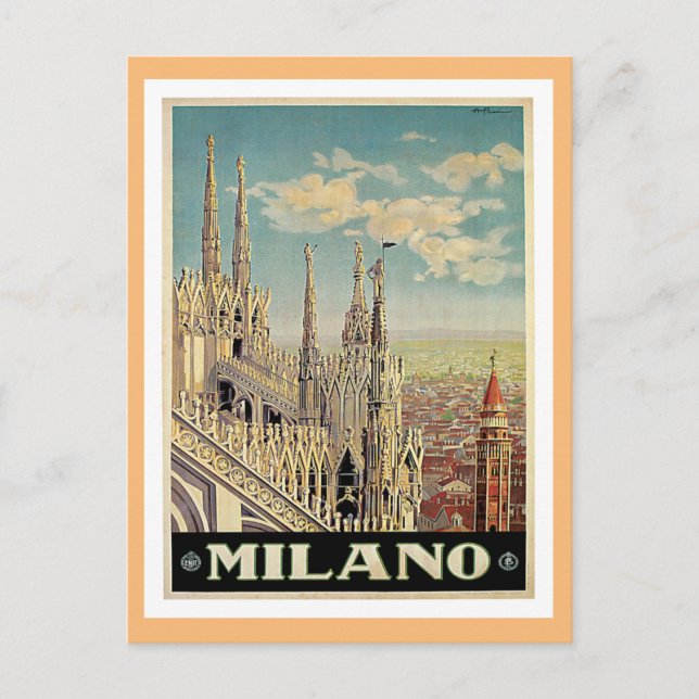 Postal de viaje de Milán Milan Italia (Anverso)
