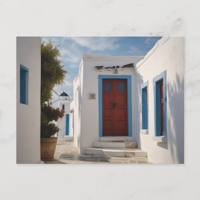Postal de viaje de Mykonos Grecia (Anverso)