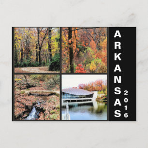 Postal de viaje de paisaje otoñal en Arkansas