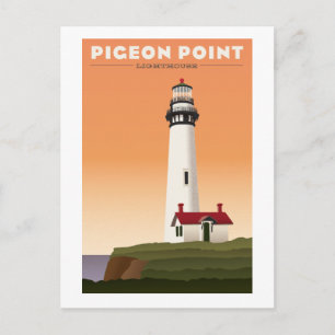 Postal de viaje de Pigeon Point Lighthouse Vintage
