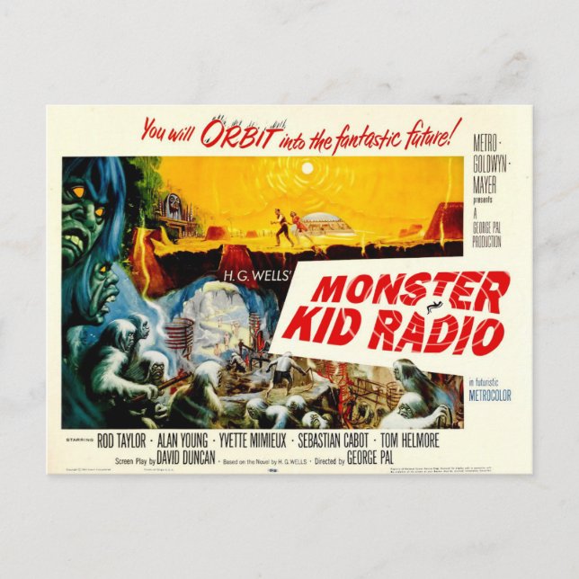 Postal de viaje de tiempo de Monster Kid Radio (Anverso)