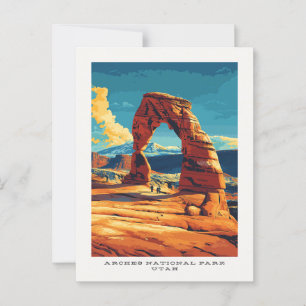 Postal de viaje de Utah en el Parque Nacional Arch