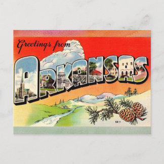 Postal de viaje de vintage de Arkansas