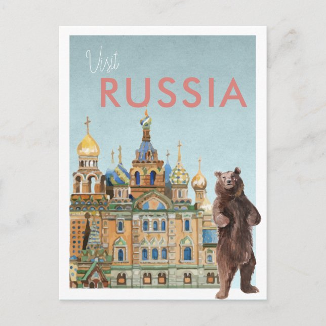 Postal de viaje de vintage | Rusia (Anverso)