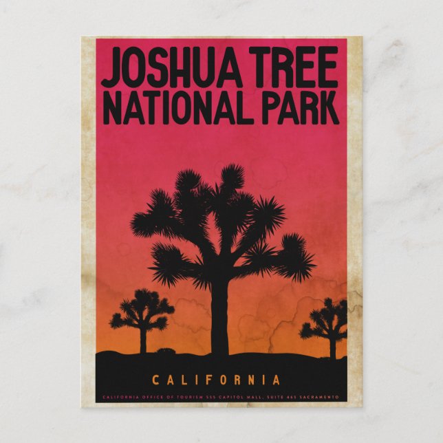 Postal de viaje del árbol de la vendimia Joshua (Anverso)