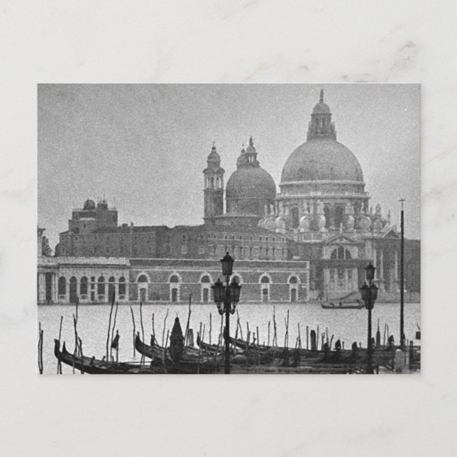 Postal de viaje del Canal de Venecia Blanco Negro (Anverso)