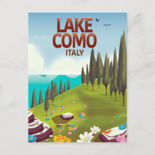 Postal de viaje del Lago Como Italia.