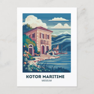 Postal de viaje del Museo Marítimo de Kotor