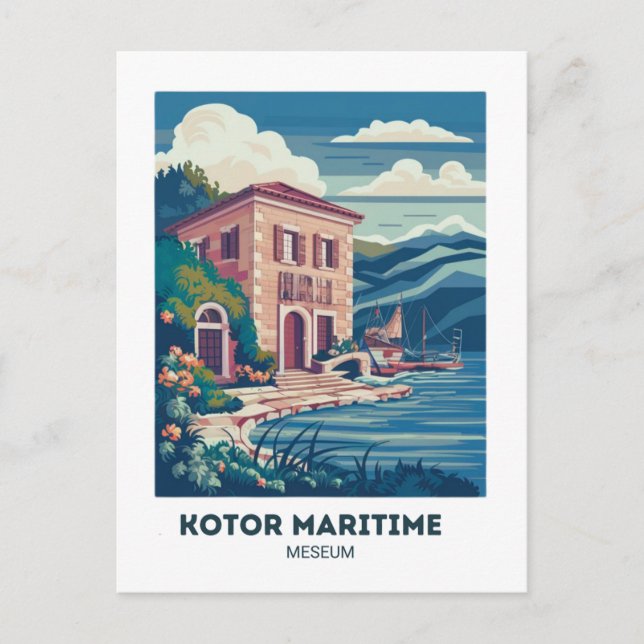 Postal de viaje del Museo Marítimo de Kotor  (Anverso)