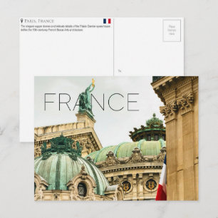 Postal de viaje del Palais Garnier, París, Francia
