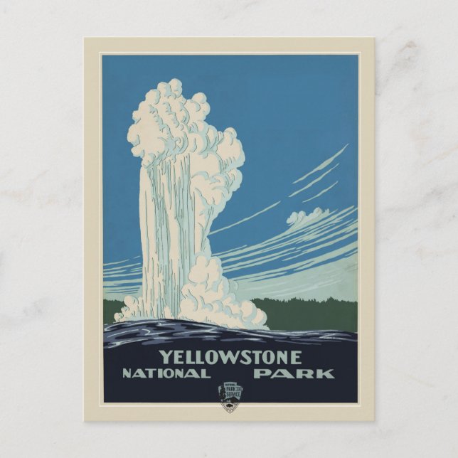 Postal de viaje del Parque Nacional Yellowstone Vi (Anverso)