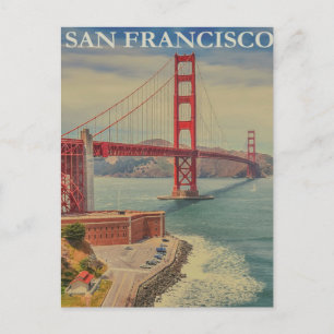 Postal de viaje del puente Golden Gate de San Fran