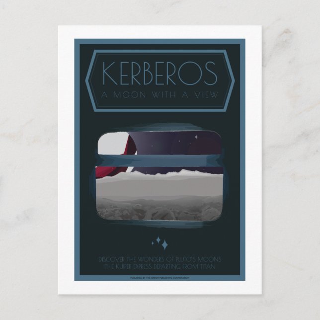 Postal de viaje espacial - Kerberos (Anverso)