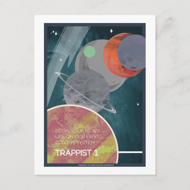 Postal de viaje espacial - Trapista 1 (Anverso)