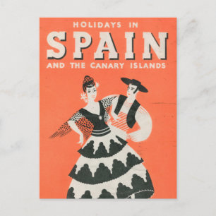 Postal de viaje español vintage