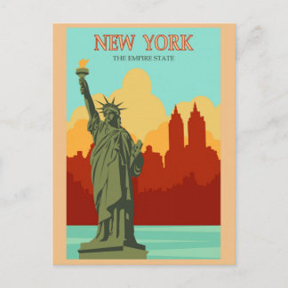 Postal de viaje estilo vintage de Nueva York