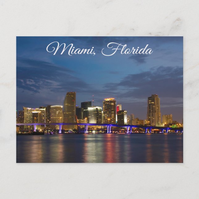Postal de viaje Miami Beach Skyline Florida (Anverso)
