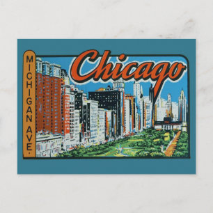 Postal de viaje para la época de Chicago