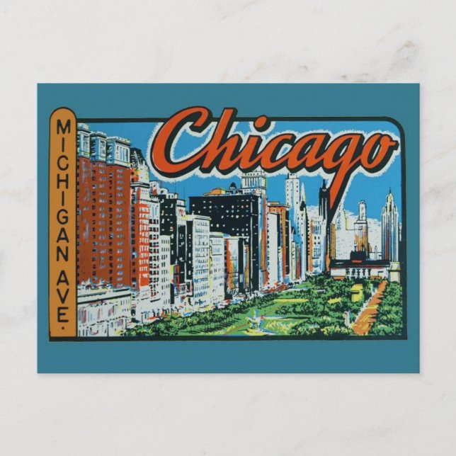 Postal de viaje para la época de Chicago (Anverso)