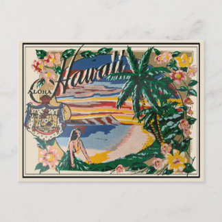 Postal de viaje para vinagre Aloha Hawaii