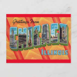 Postal de viaje por la época de Illinois en Chicag