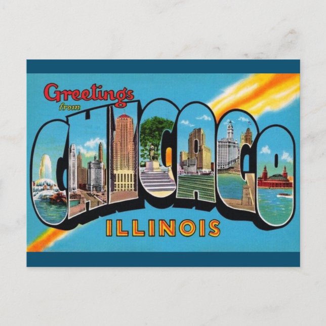 Postal de viaje por la época de Illinois en Chicag (Anverso)