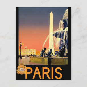 Postal de viaje retro vintage Francia París
