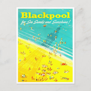Postal de viaje vintage de Blackpool England
